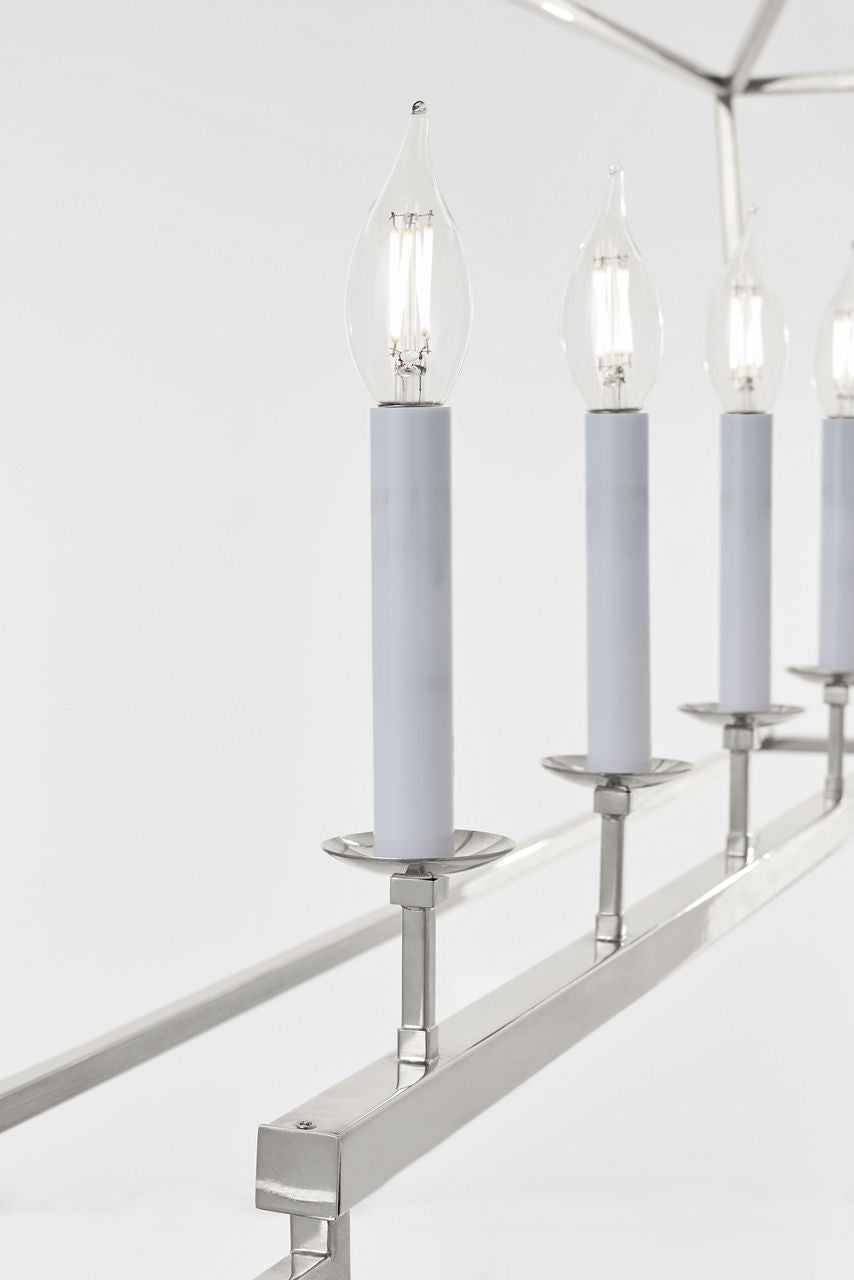 Darlana Large Linear Lantern | Polished Nickel
