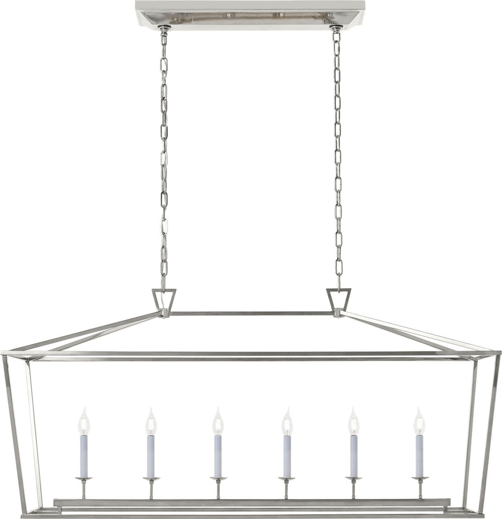 Darlana Large Linear Lantern | Polished Nickel