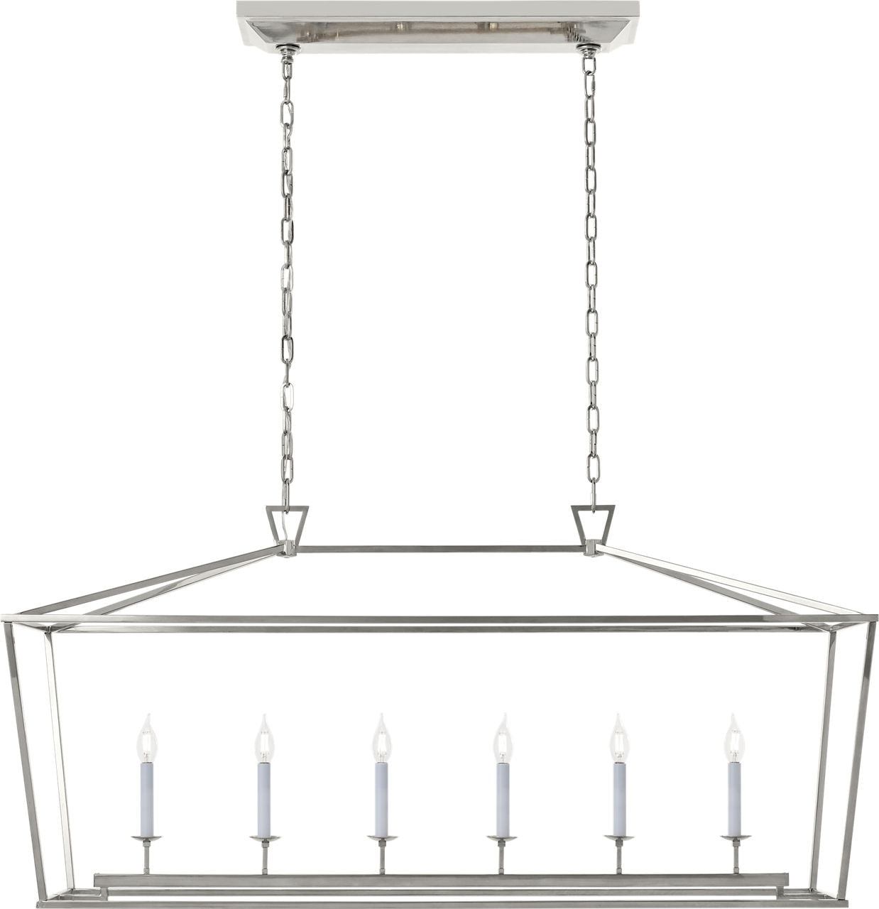 Darlana Large Linear Lantern | Polished Nickel