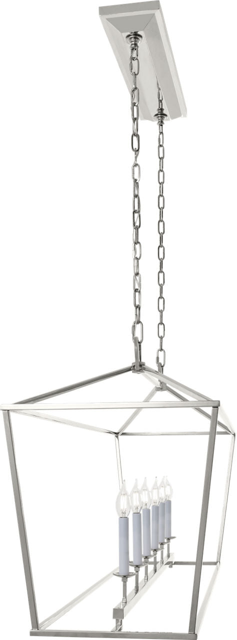 Darlana Large Linear Lantern | Polished Nickel