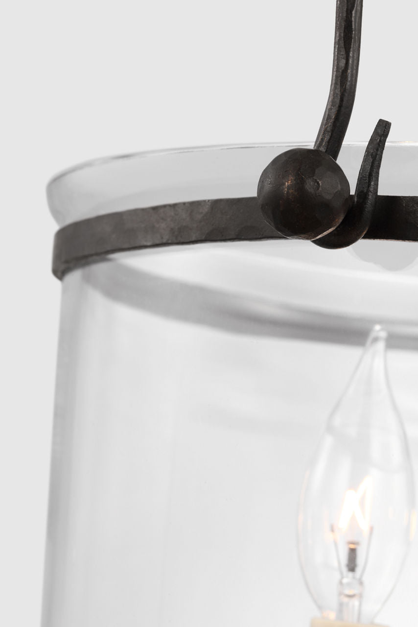 Lorford Small Smoke Bell Lantern | Aged Iron | Clear Glass