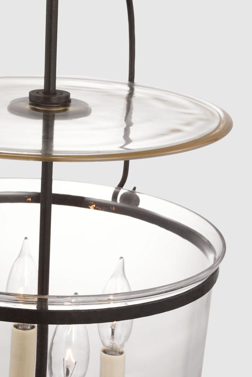 Lorford Small Smoke Bell Lantern | Aged Iron | Clear Glass
