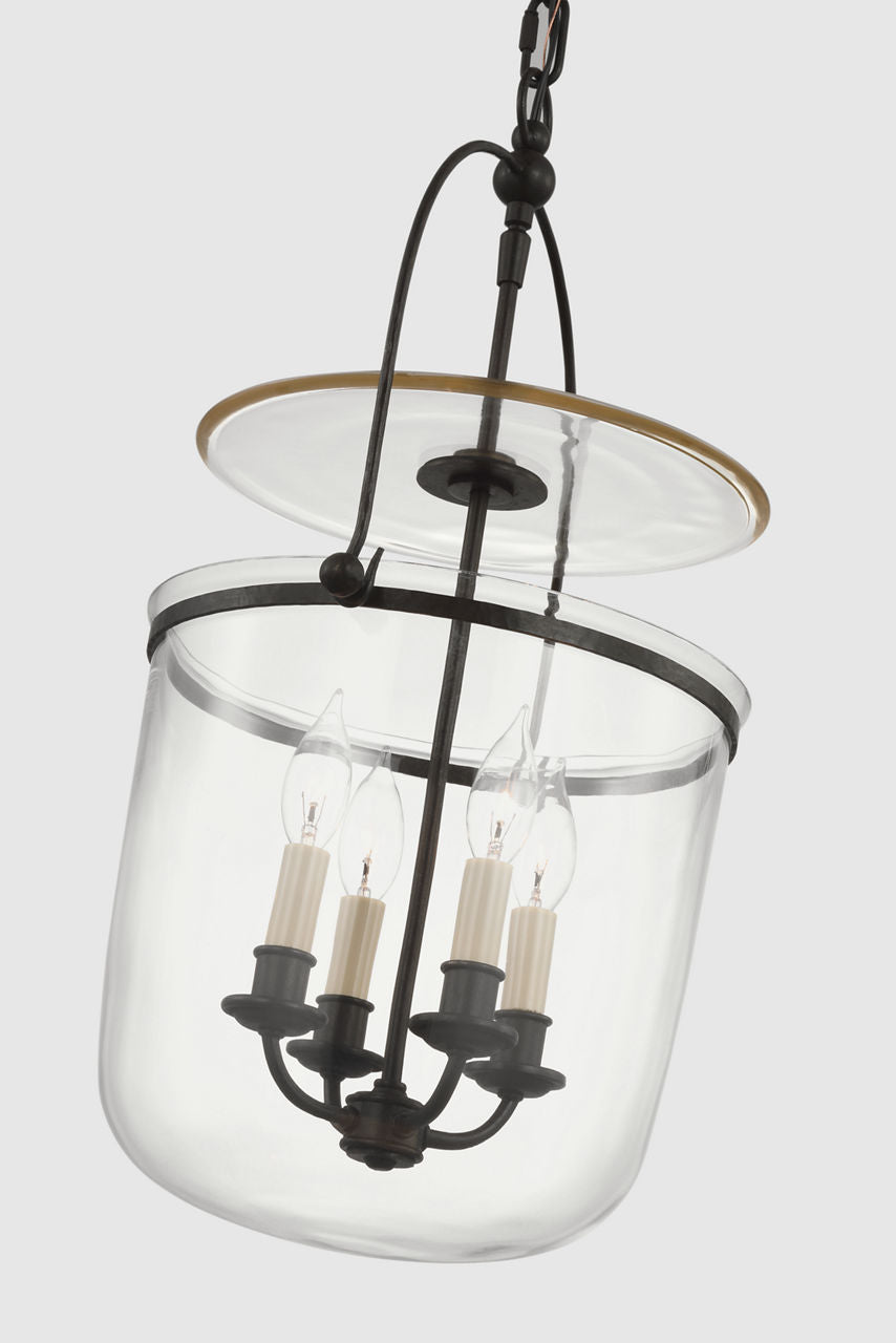 Lorford Small Smoke Bell Lantern | Aged Iron | Clear Glass