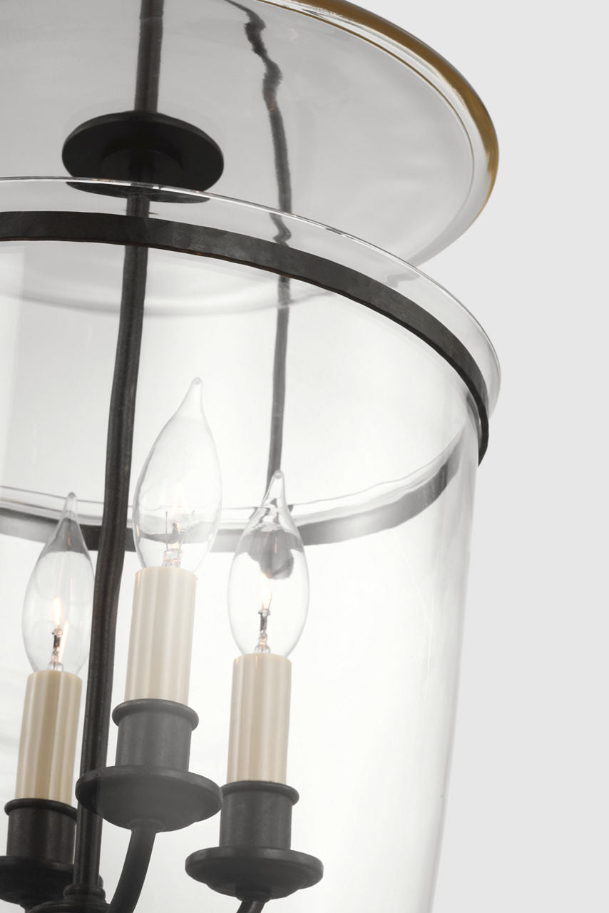 Lorford Small Smoke Bell Lantern | Aged Iron | Clear Glass