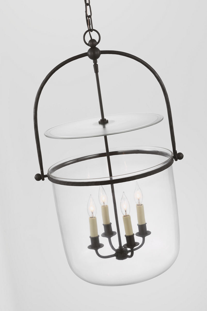 Lorford Smoke Bell Lantern | Aged Iron | Clear Glass