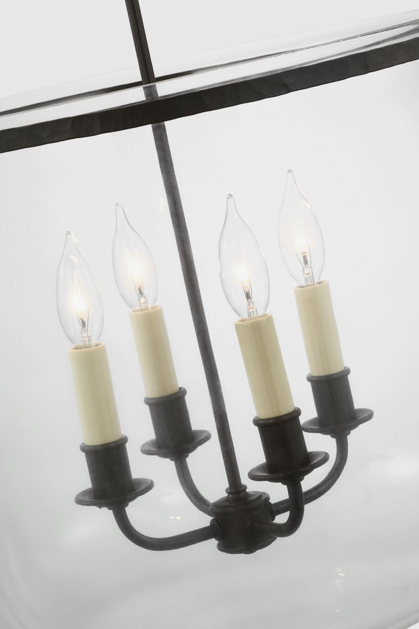 Lorford Smoke Bell Lantern | Aged Iron | Clear Glass