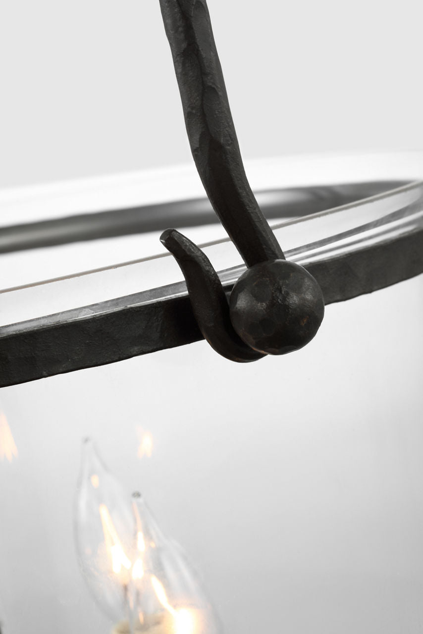 Lorford Smoke Bell Lantern | Aged Iron | Clear Glass