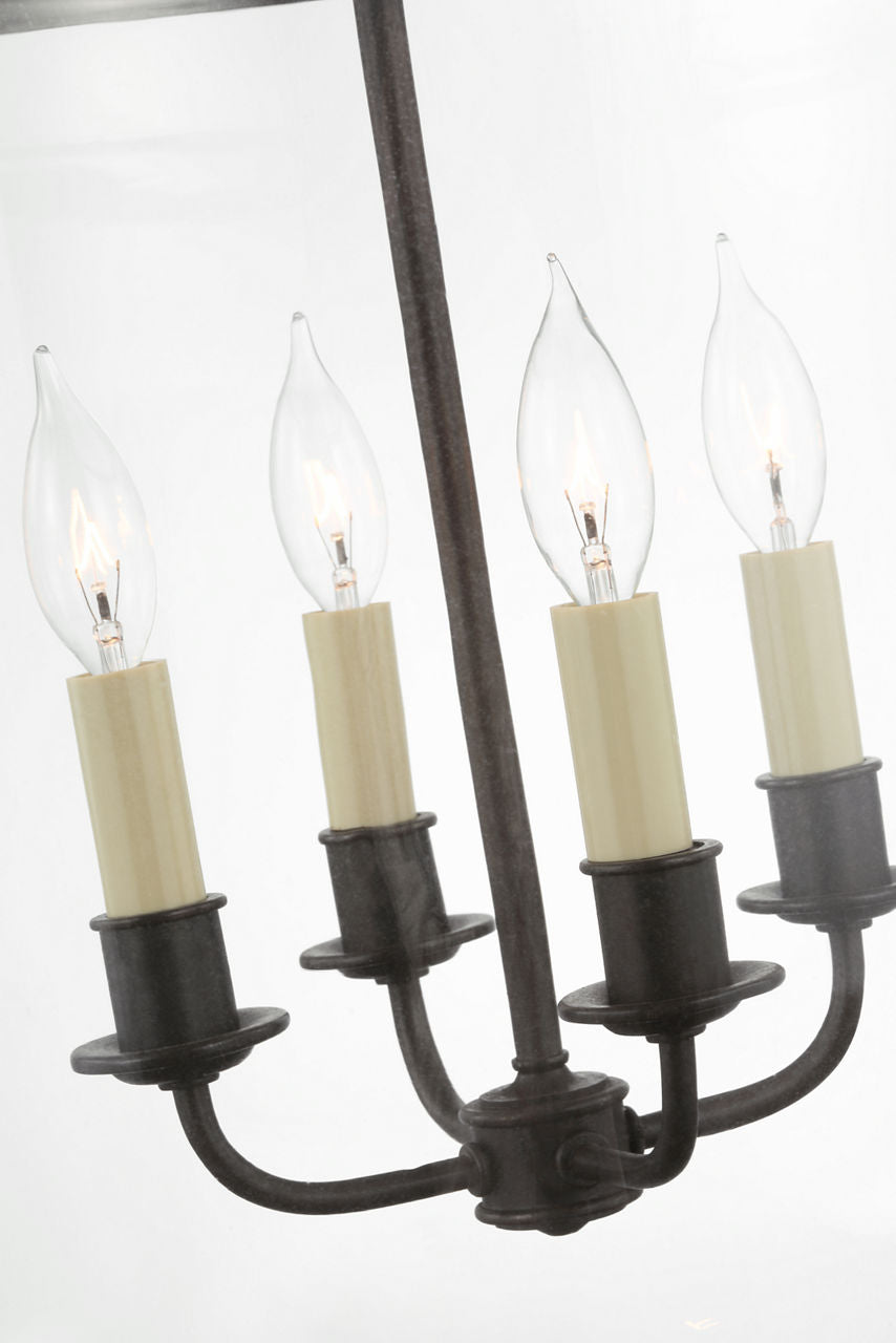 Lorford Large Smoke Bell Lantern | Aged Iron | Clear Glass