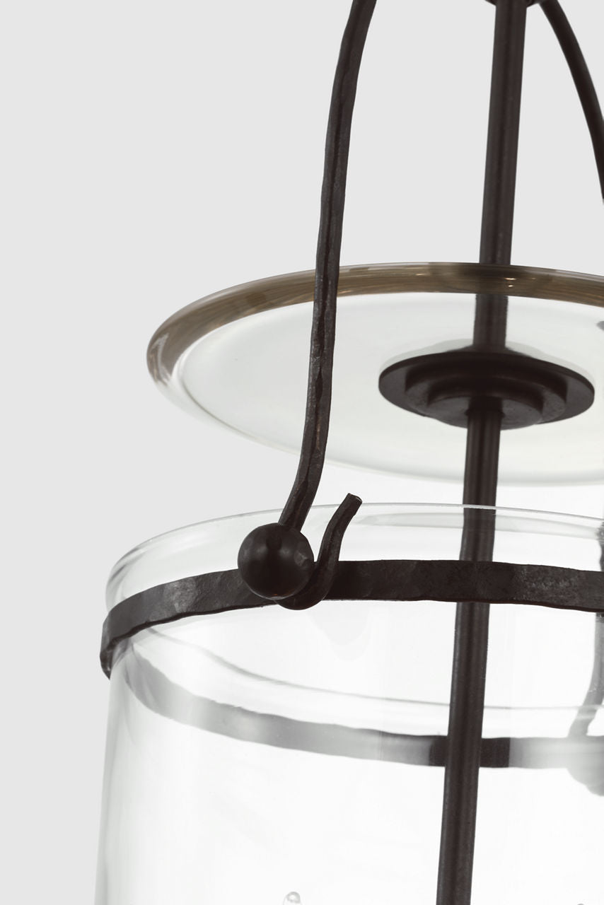 Lorford Tall Smoke Bell Lantern | Aged Iron | Clear Glass