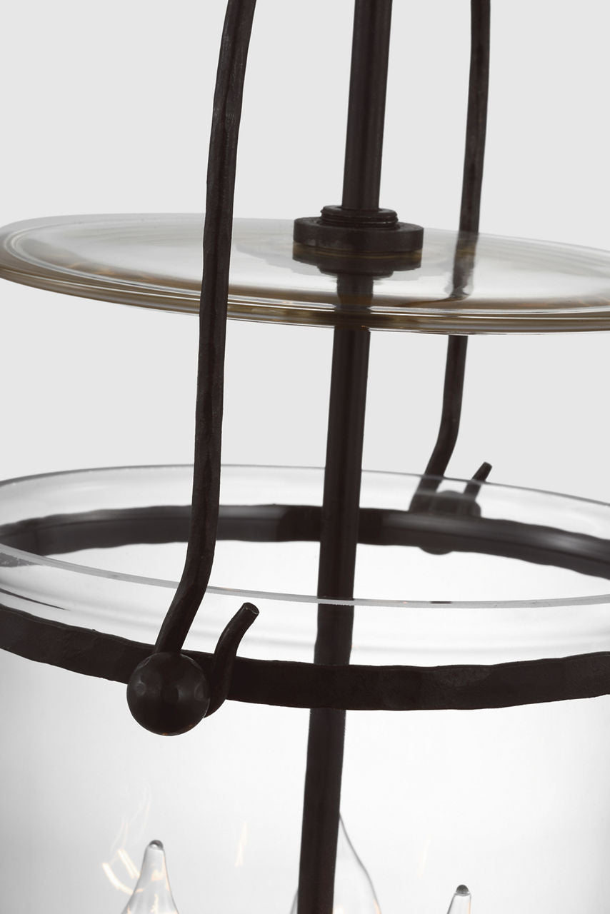 Lorford Tall Smoke Bell Lantern | Aged Iron | Clear Glass