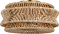 Antigua Large Drum Semi-Flush Mount | Antique-Burnished Brass and Natural Abaca