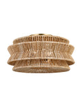 Antigua XL Semi-Flush Mount | Antique-Burnished Brass and Natural Abaca