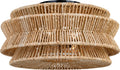 Antigua XL Drum Semi-Flush Mount | Bronze and Natural Abaca
