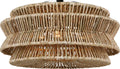 Antigua XL Semi-Flush Mount | Polished Nickel and Natural Abaca