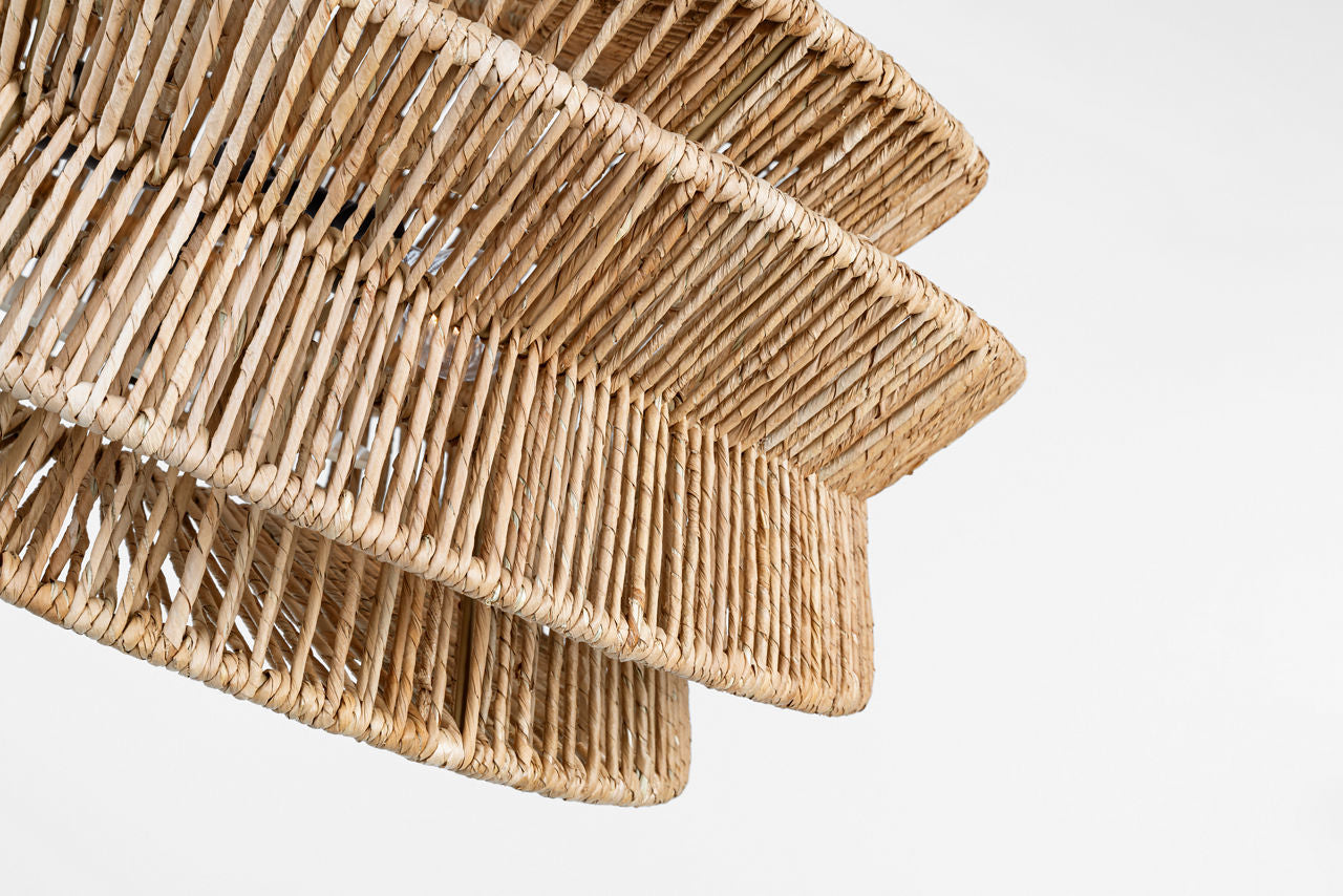Antigua Grande Semi-Flush Mount | Bronze and Natural Abaca