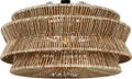 Antigua Grande Semi-Flush Mount | Polished Nickel and Natural Abaca