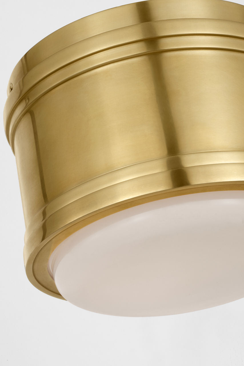 Marden 6" Flush Mount | Antique-Burnished Brass | White Glass