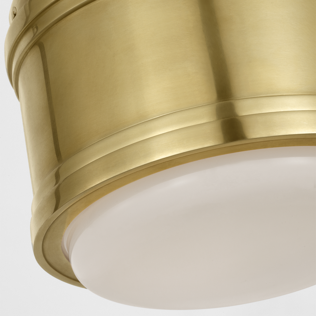 Marden 6" Flush Mount | Antique-Burnished Brass | White Glass