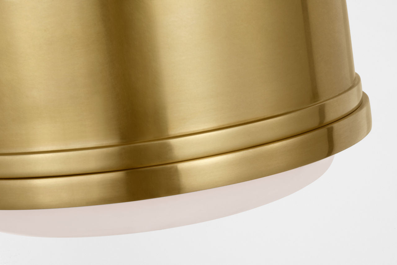 Marden 6" Flush Mount | Antique-Burnished Brass | White Glass
