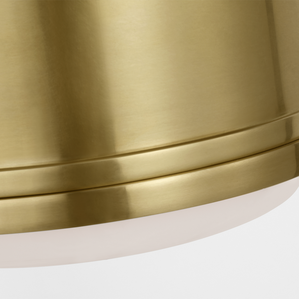 Marden 6" Flush Mount | Antique-Burnished Brass | White Glass