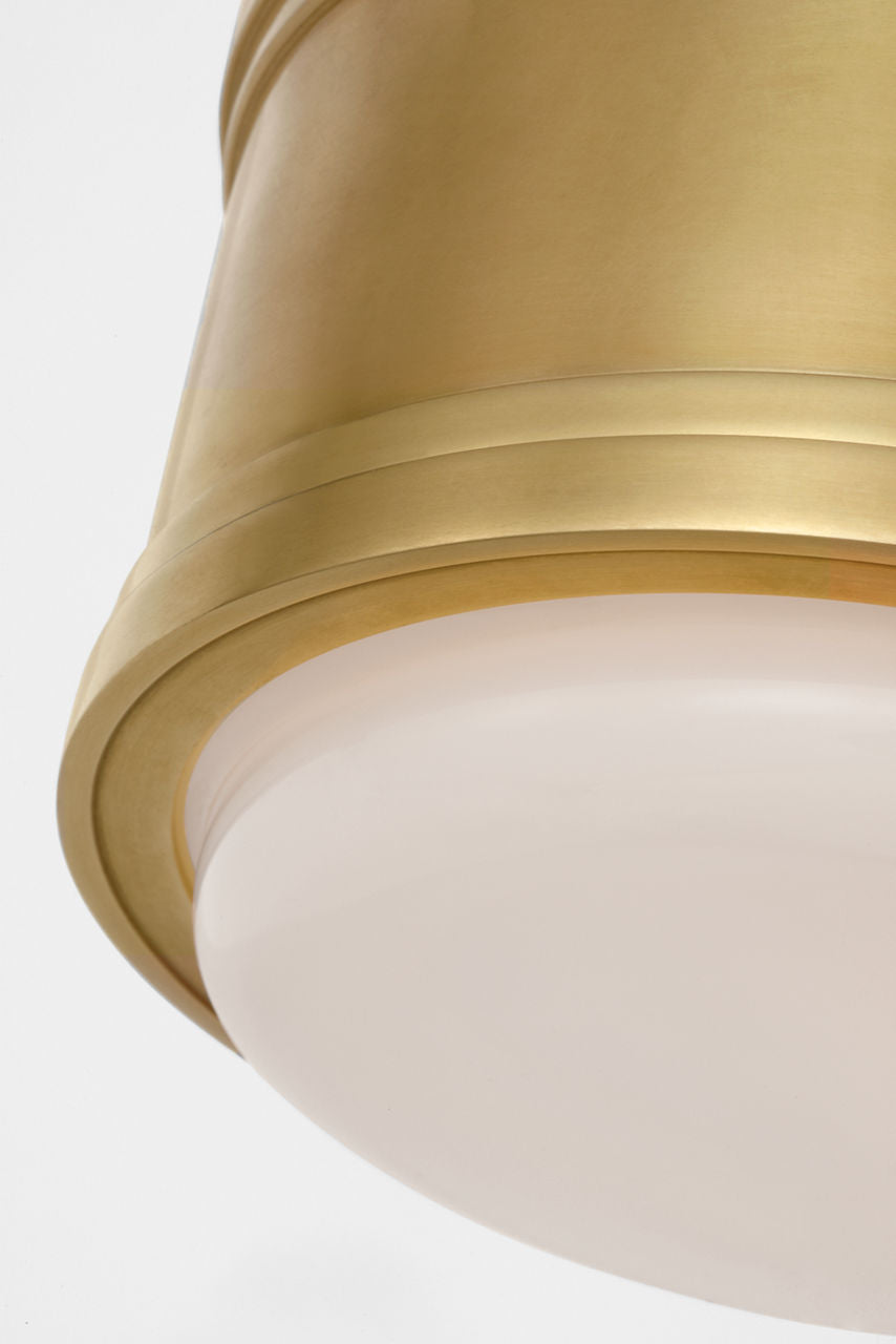 Marden 6" Flush Mount | Antique-Burnished Brass | White Glass