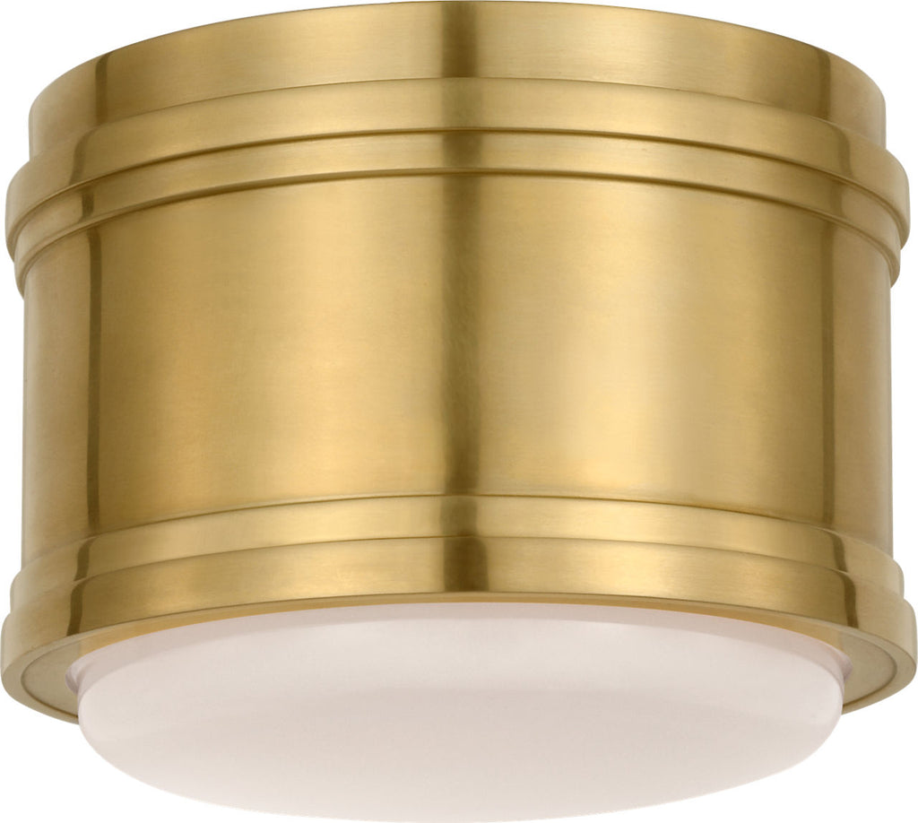 Marden 6" Flush Mount | Antique-Burnished Brass | White Glass