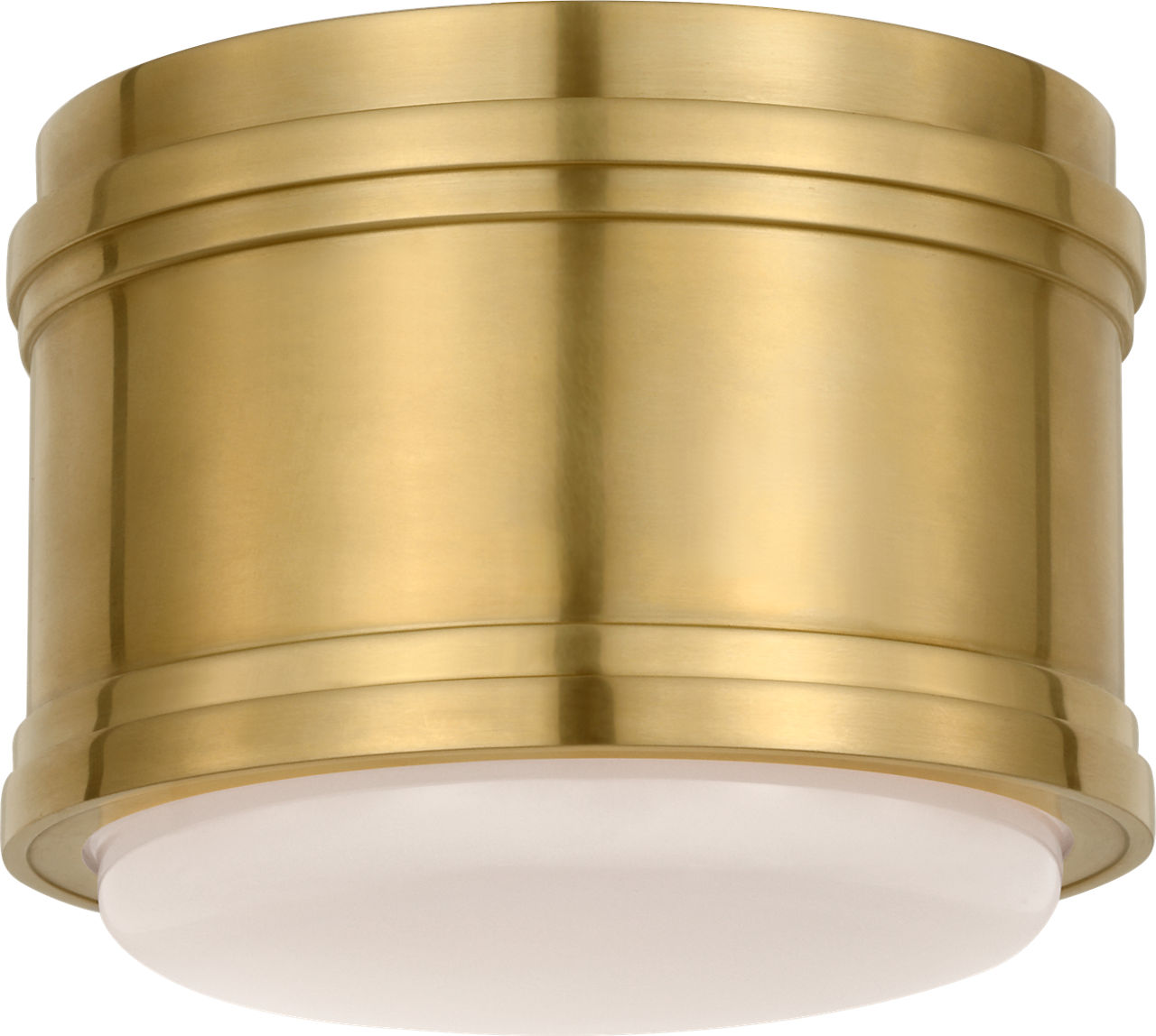 Marden 6" Flush Mount | Antique-Burnished Brass | White Glass