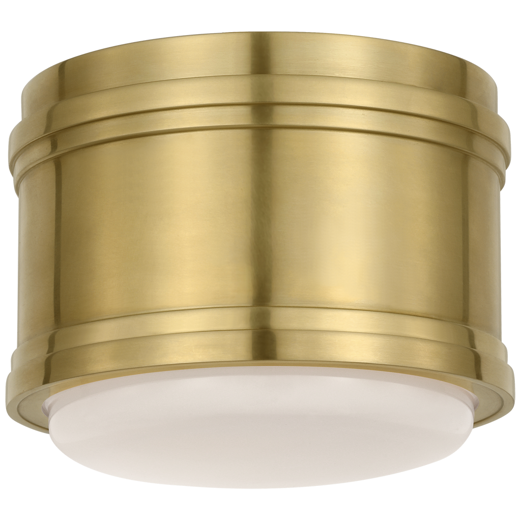 Marden 6" Flush Mount | Antique-Burnished Brass | White Glass