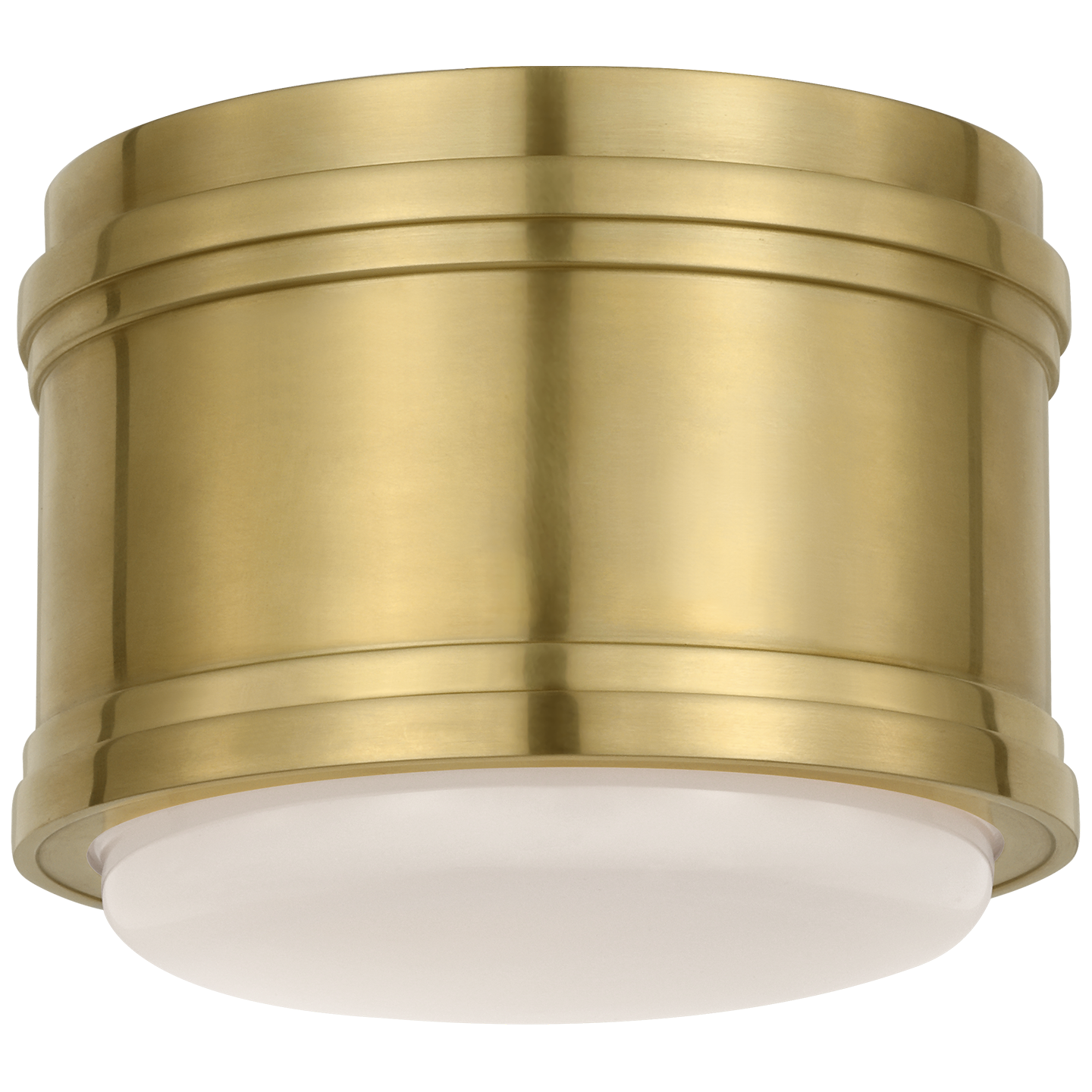 Marden 6" Flush Mount | Antique-Burnished Brass | White Glass