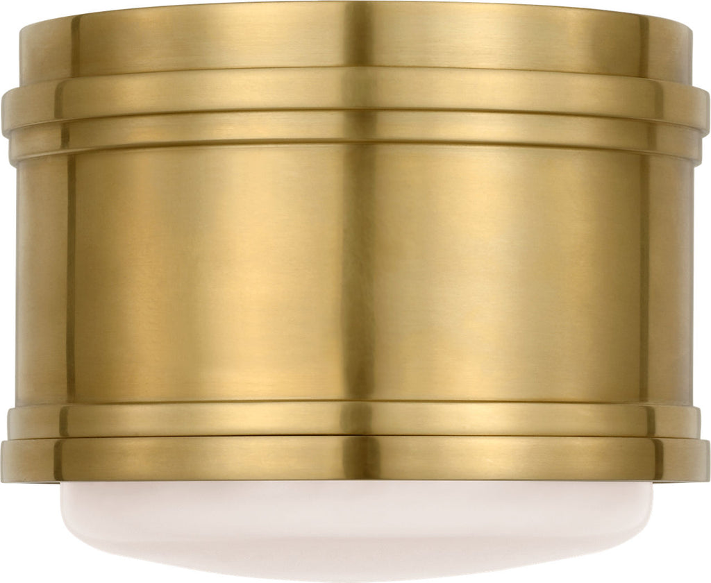 Marden 6" Flush Mount | Antique-Burnished Brass | White Glass