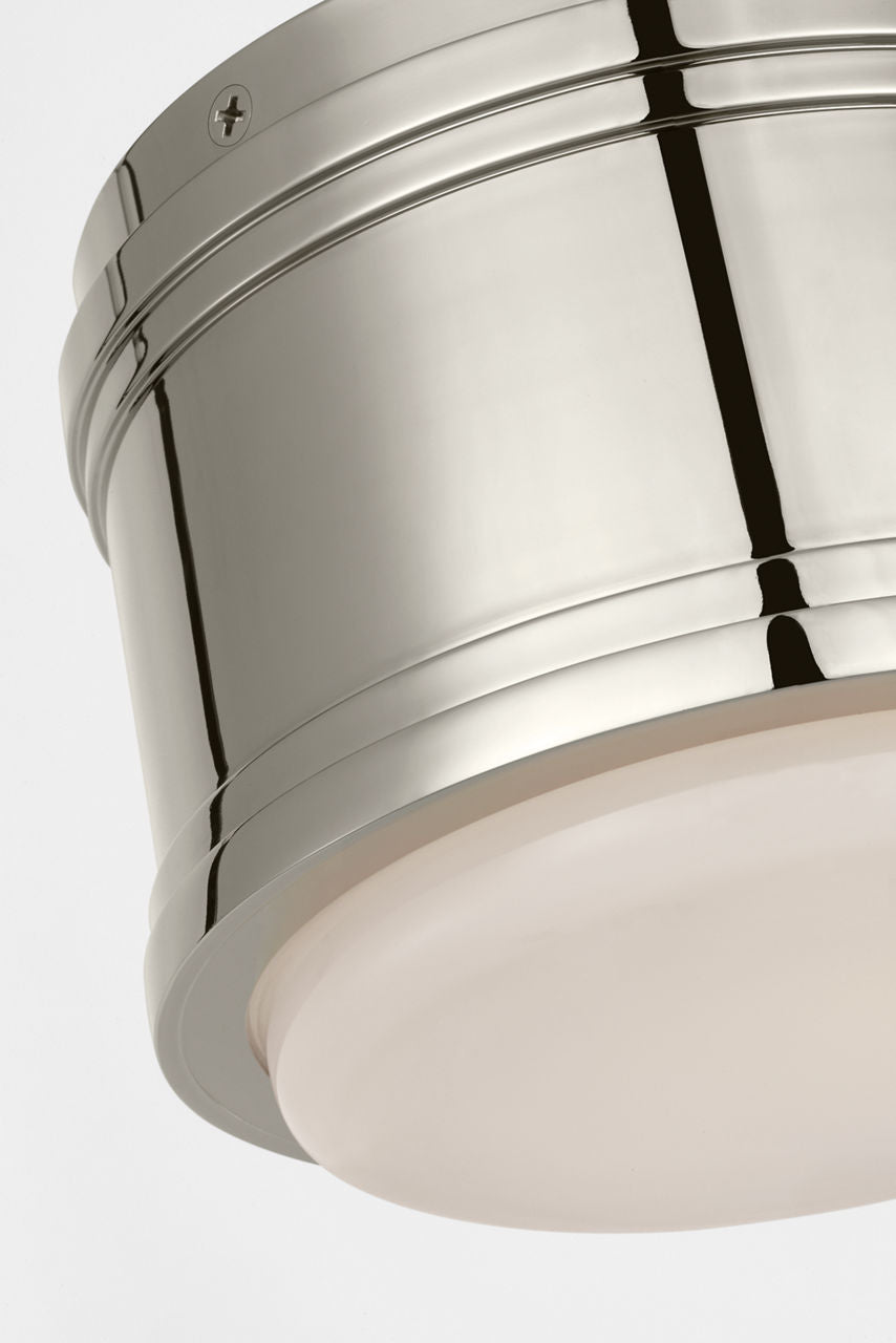 Marden 6" Flush Mount | Polished Nickel | White Glass