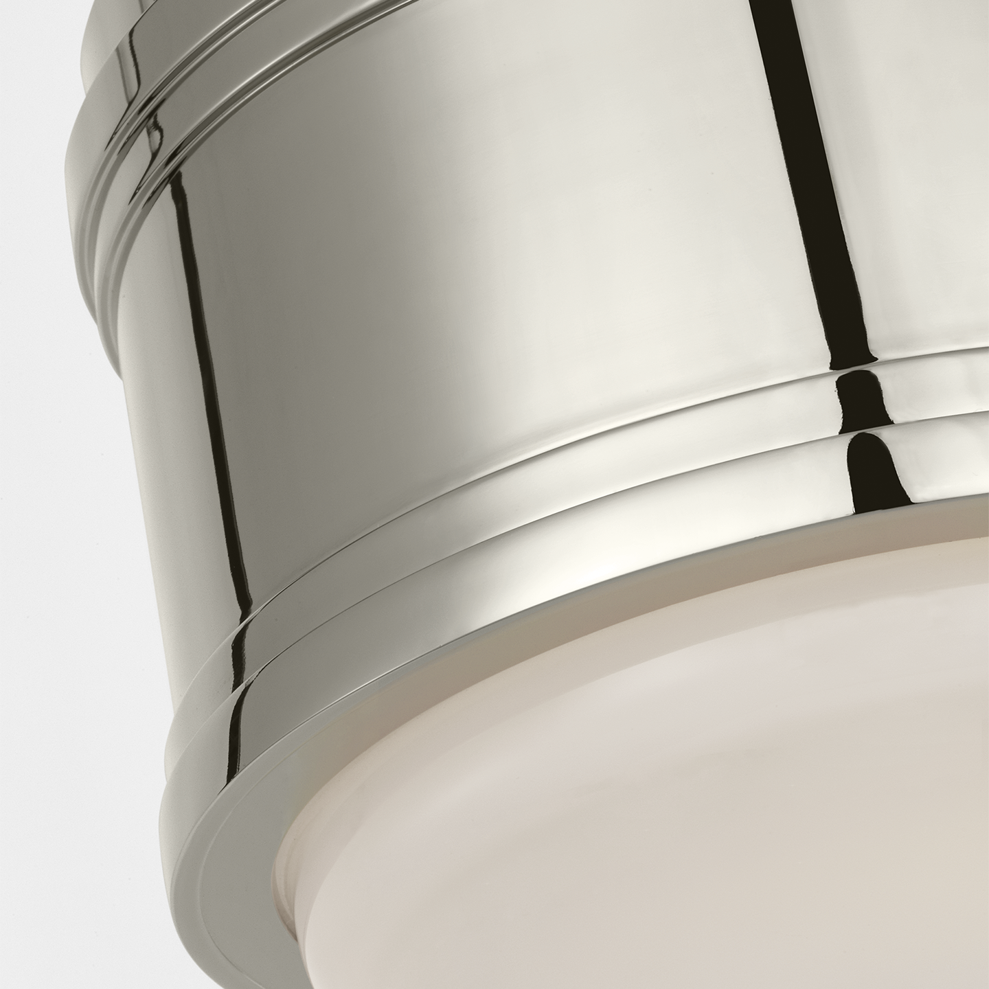Marden 6" Flush Mount | Polished Nickel | White Glass