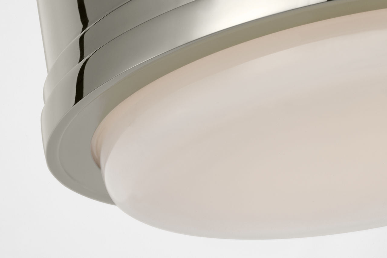 Marden 6" Flush Mount | Polished Nickel | White Glass
