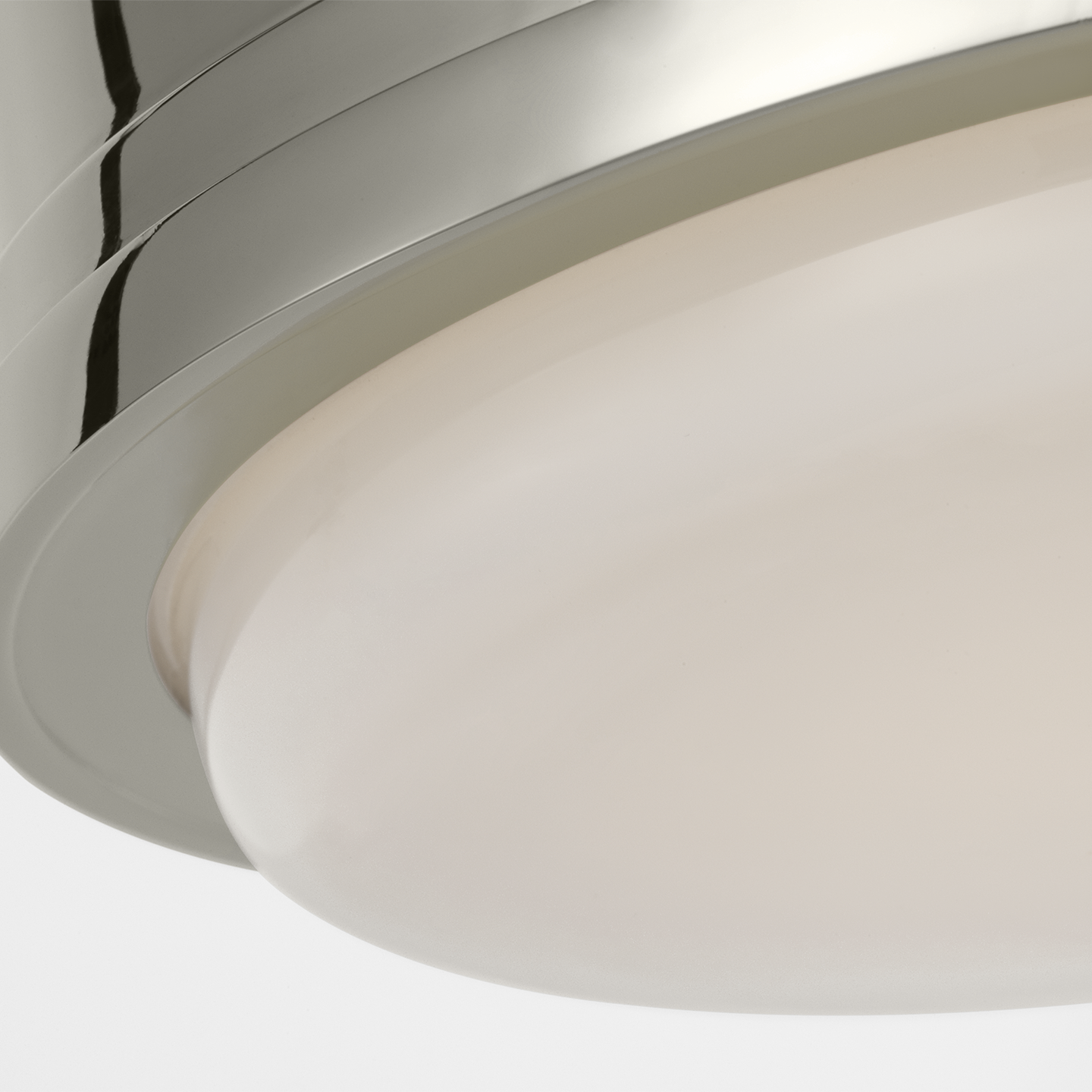 Marden 6" Flush Mount | Polished Nickel | White Glass