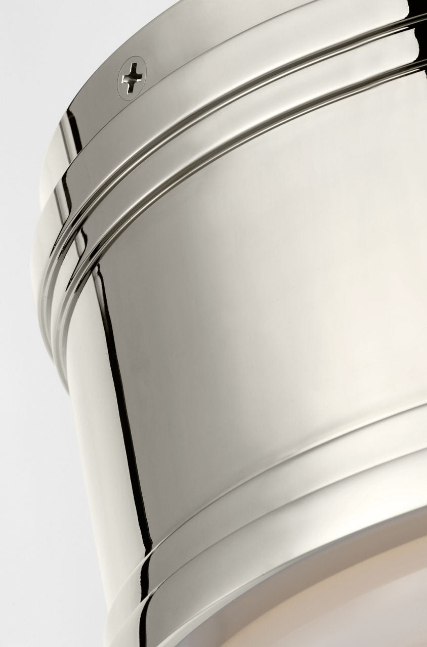 Marden 6" Flush Mount | Polished Nickel | White Glass