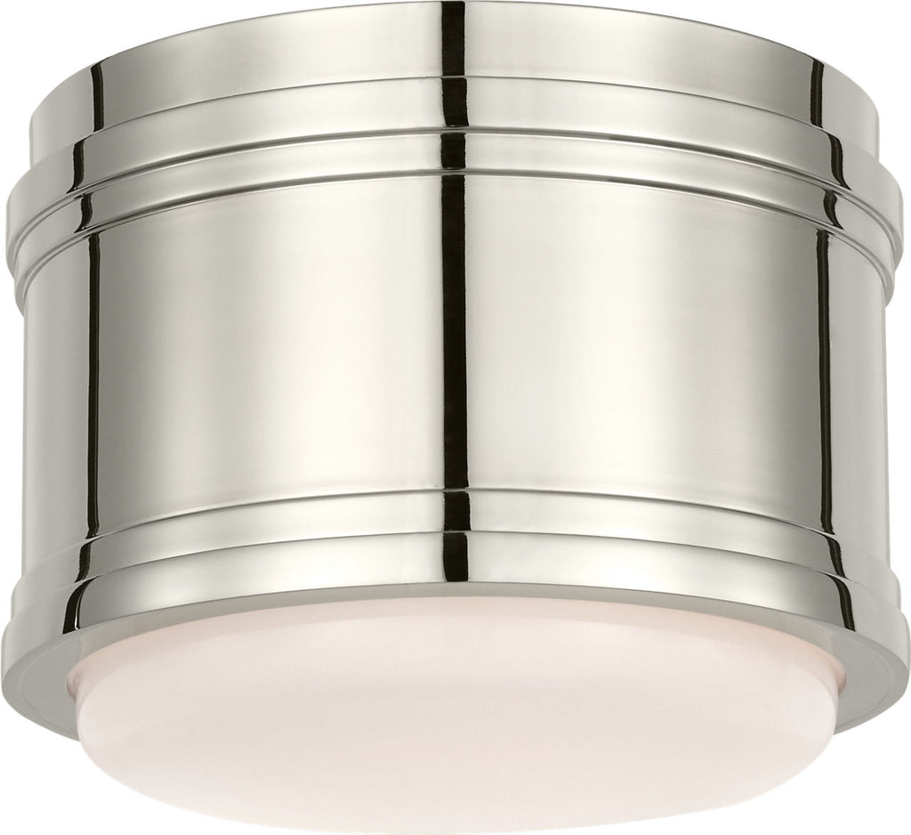 Marden 6" Flush Mount | Polished Nickel | White Glass