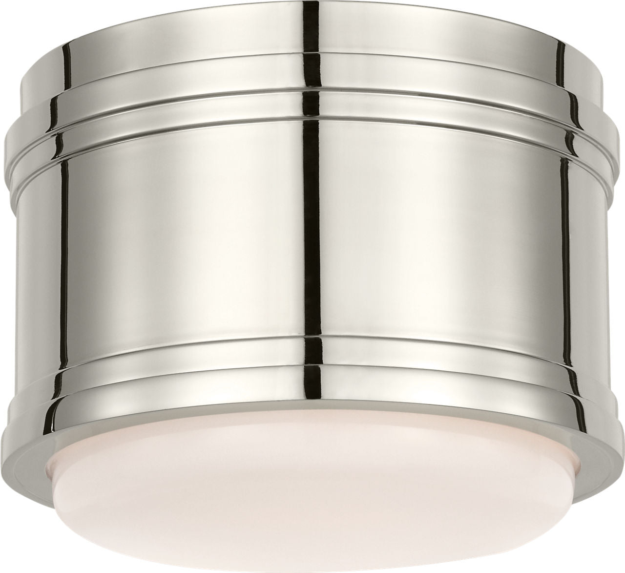 Marden 6" Flush Mount | Polished Nickel | White Glass