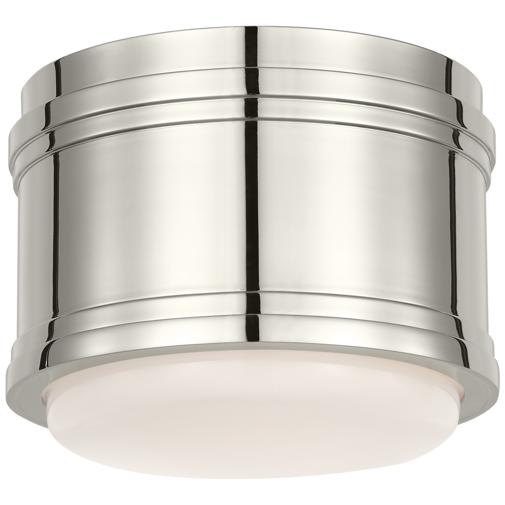 Marden 6" Flush Mount | Polished Nickel | White Glass