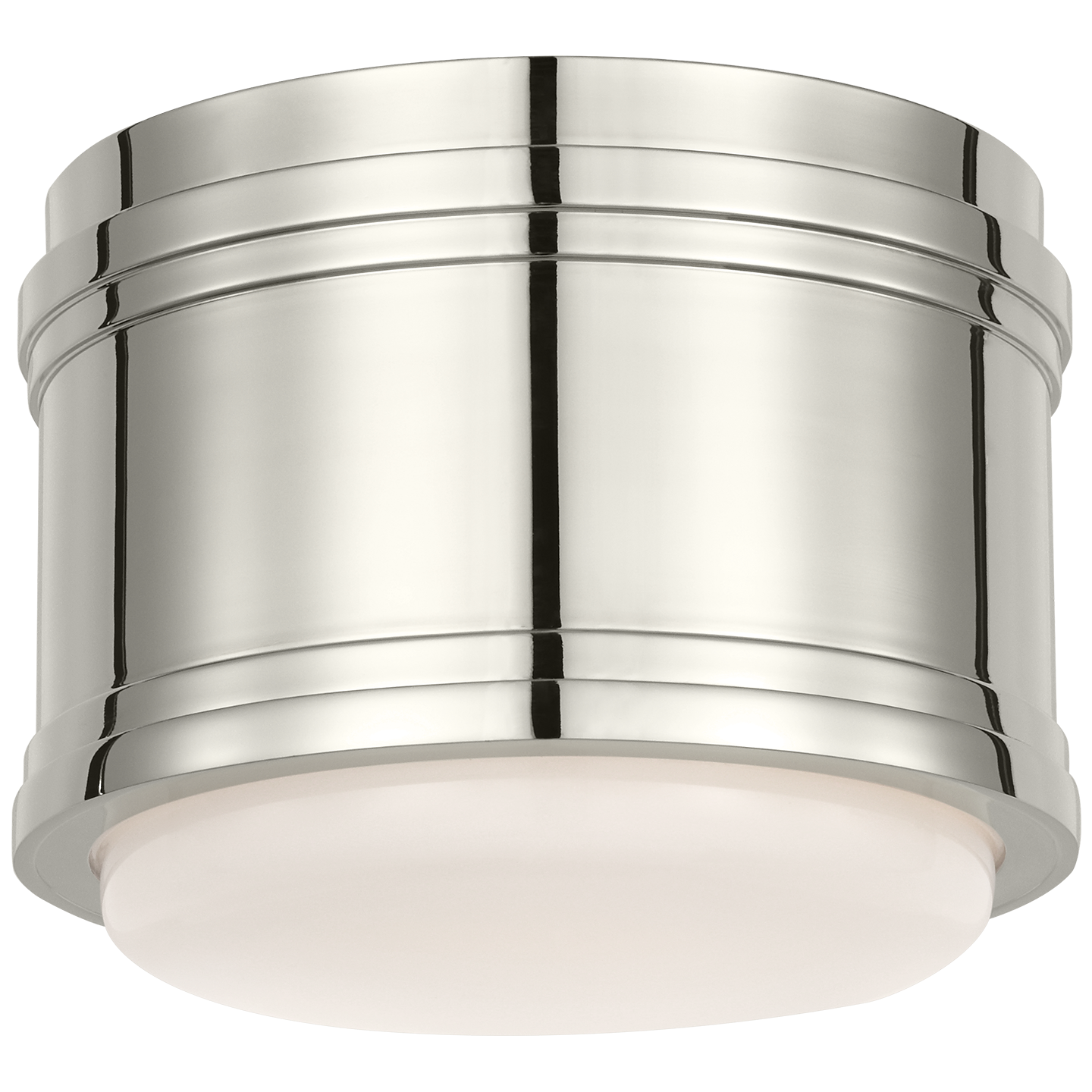 Marden 6" Flush Mount | Polished Nickel | White Glass