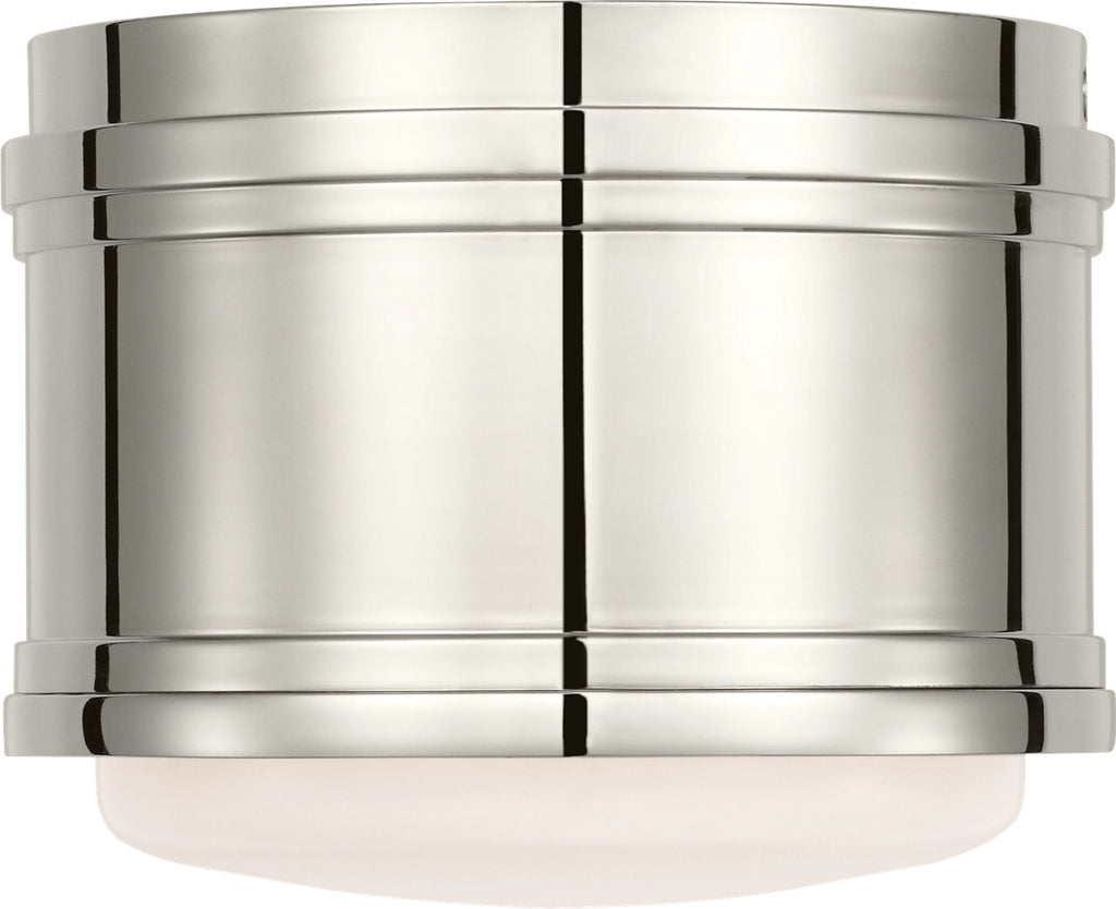 Marden 6" Flush Mount | Polished Nickel | White Glass