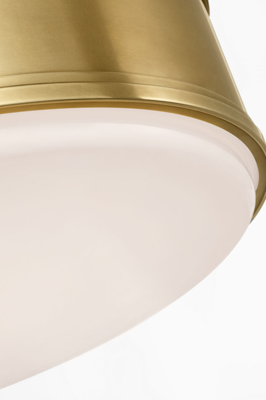 Marden 18" Flush Mount | Antique-Burnished Brass | White Glass