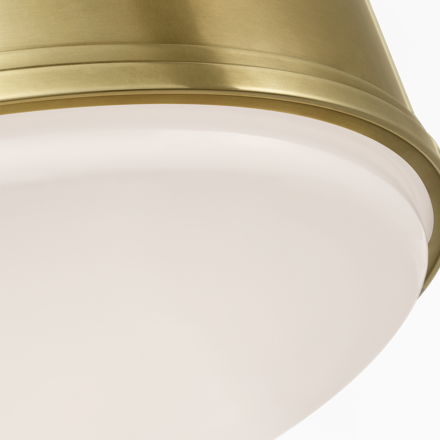 Marden 18" Flush Mount | Antique-Burnished Brass | White Glass