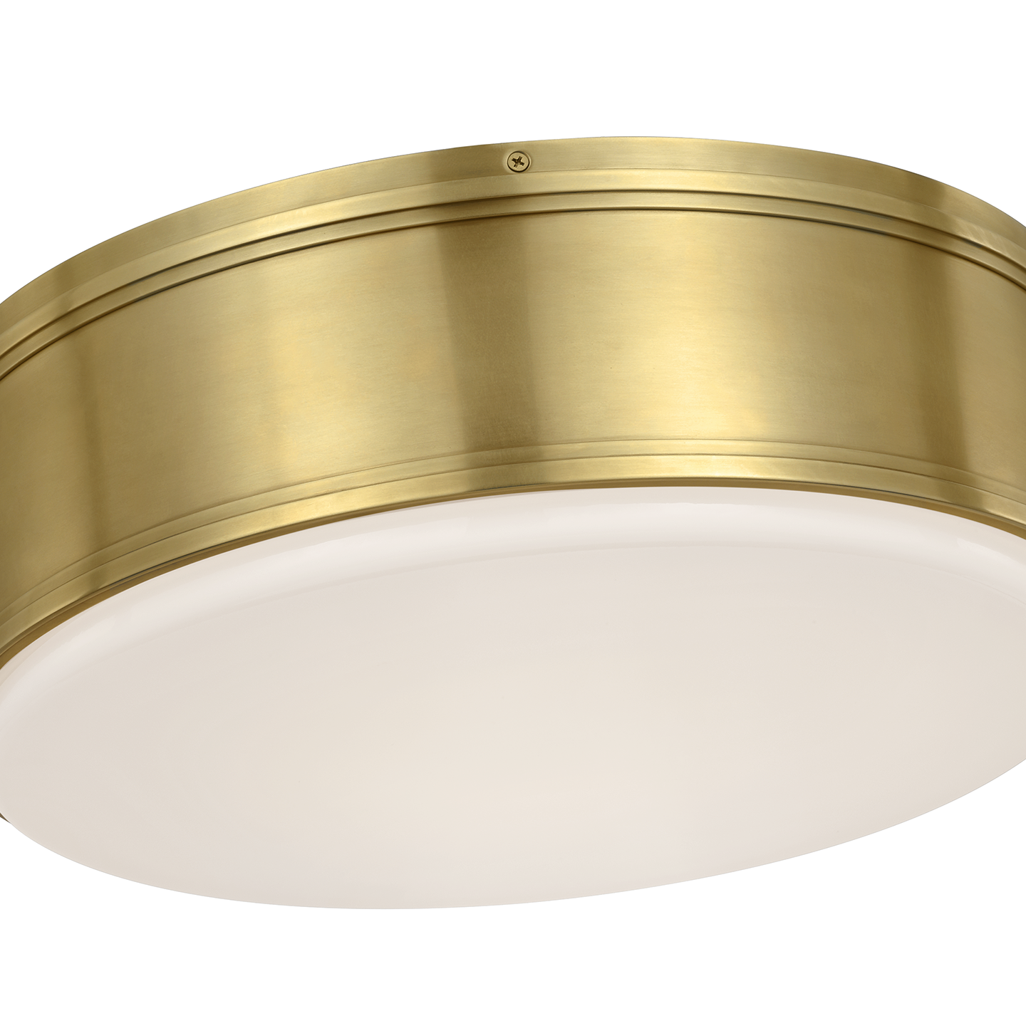 Marden 18" Flush Mount | Antique-Burnished Brass | White Glass