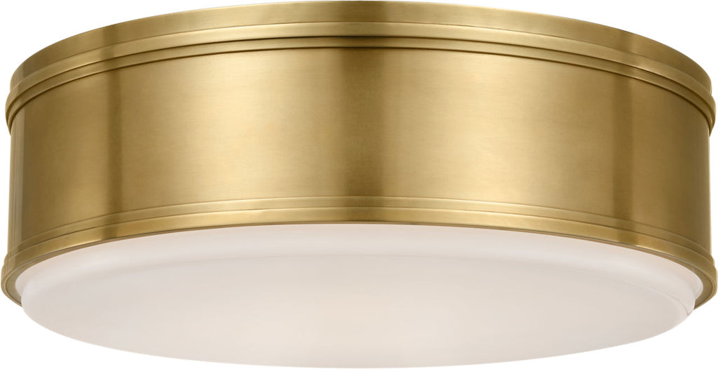 Marden 18" Flush Mount | Antique-Burnished Brass | White Glass