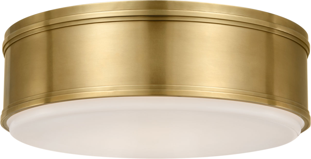 Marden 18" Flush Mount | Antique-Burnished Brass | White Glass