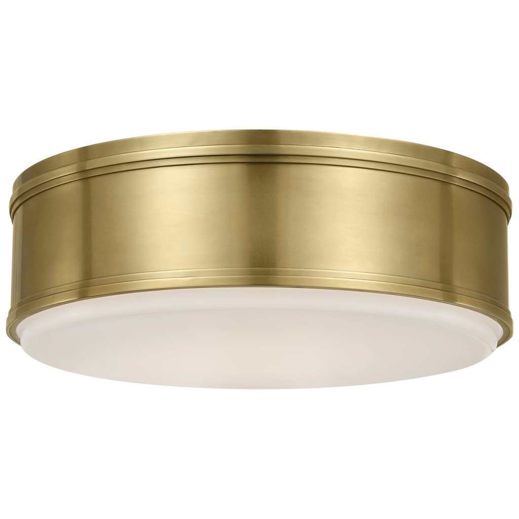 Marden 18" Flush Mount | Antique-Burnished Brass | White Glass