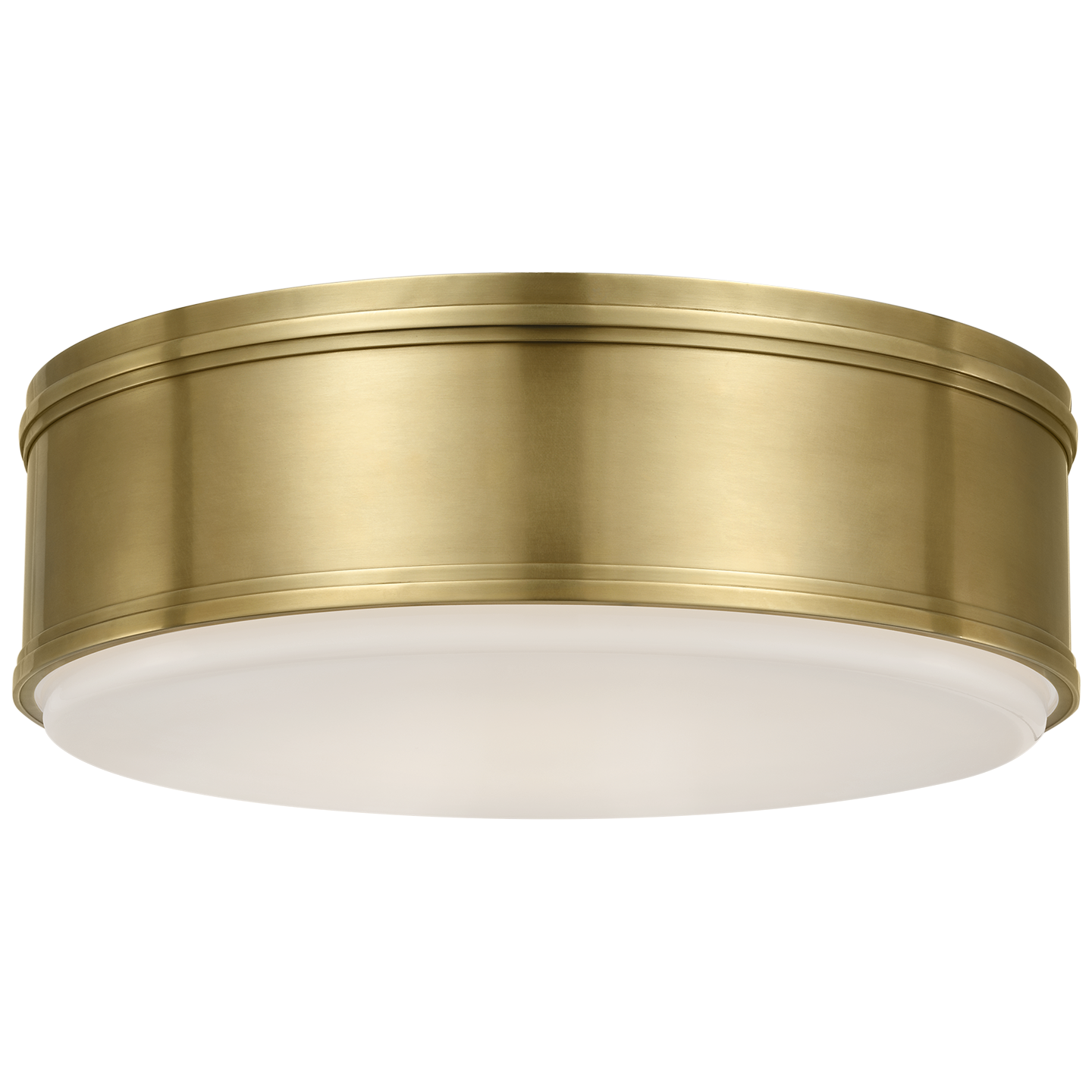 Marden 18" Flush Mount | Antique-Burnished Brass | White Glass