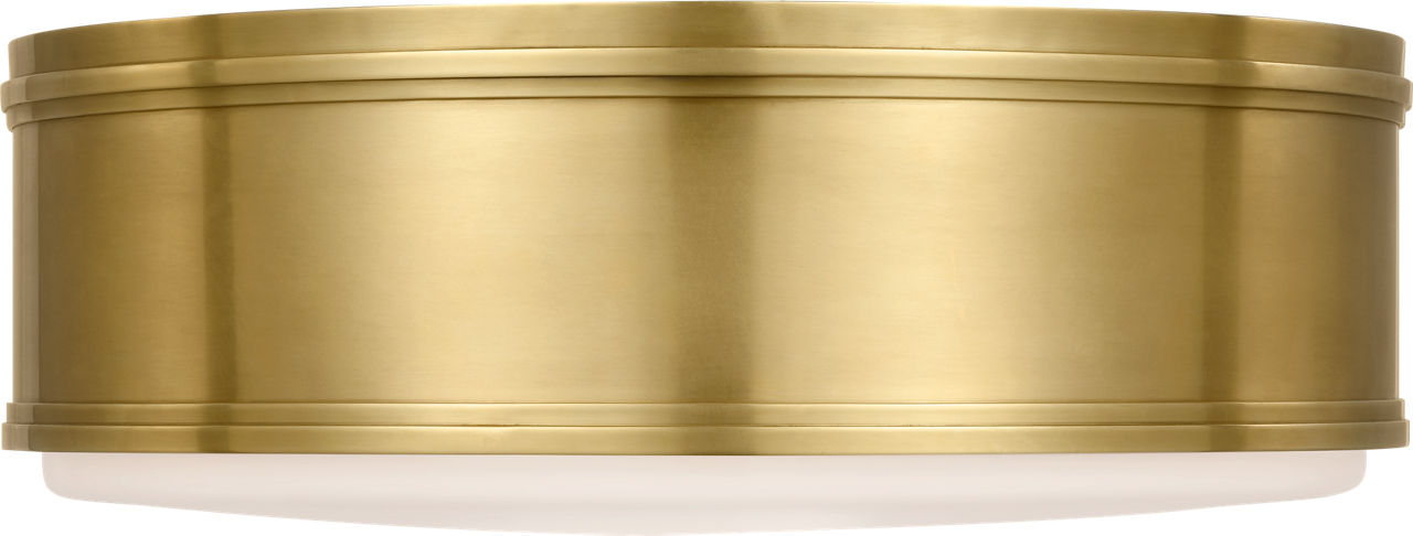 Marden 18" Flush Mount | Antique-Burnished Brass | White Glass