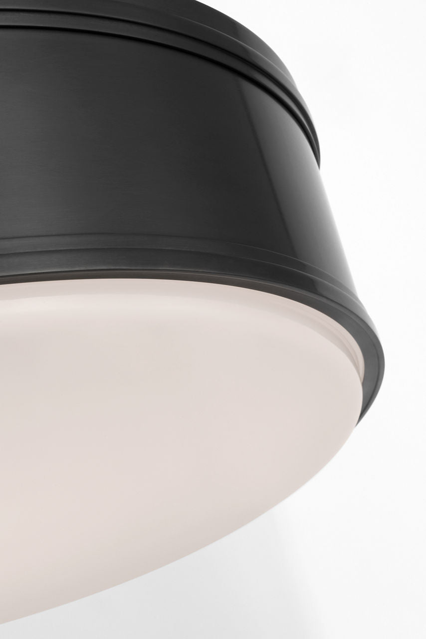 Marden 18" Flush Mount | Bronze | White Glass