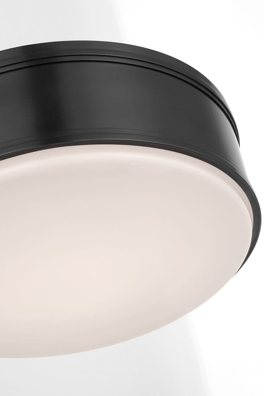 Marden 18" Flush Mount | Bronze | White Glass